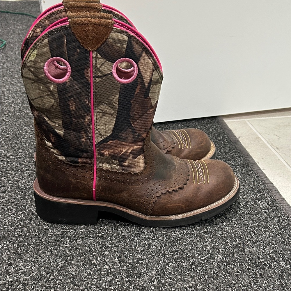 Ariat Brown and Pink Western Boots
